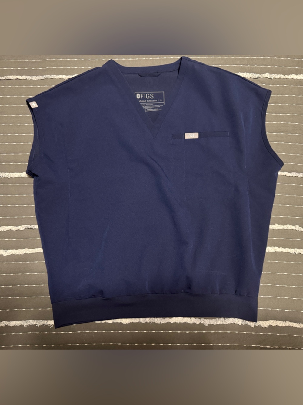 Figs Navy V-Neck Scrub Top